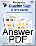 Kindergarten Thinking Skills & Key Concepts: Answer PDF