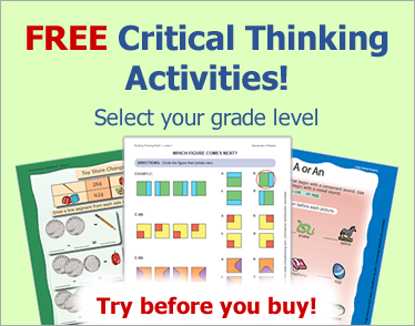 Free Critical Thinking Activities - Choose from 10 eBooks - Grades PreK - 12